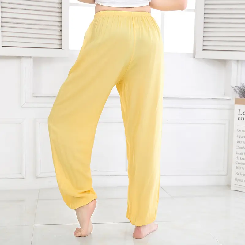 Men Women Cotton Silk Summer Trousers Solid Color Anti-Mosquito - Image 33