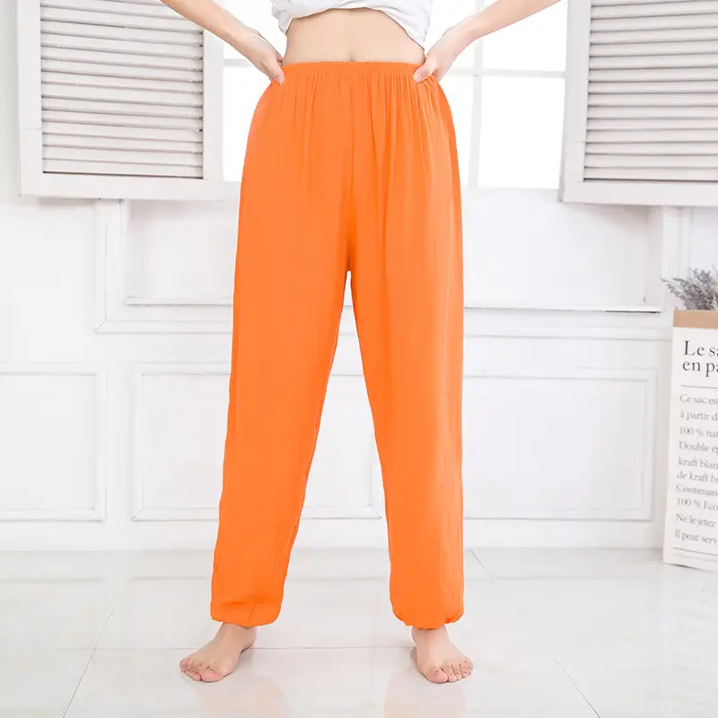 Men Women Cotton Silk Summer Trousers Solid Color Anti-Mosquito - Image 35
