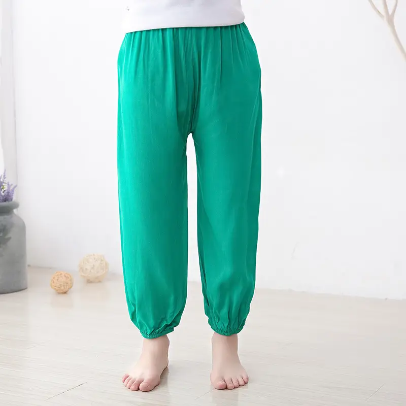 Men Women Cotton Silk Summer Trousers Solid Color Anti-Mosquito - Image 4