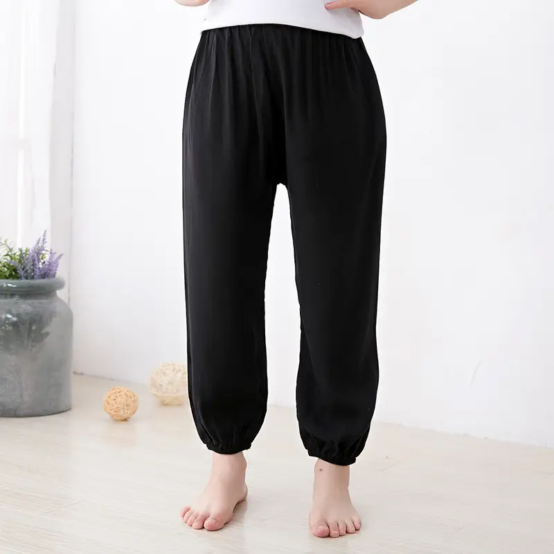 Men Women Cotton Silk Summer Trousers Solid Color Anti-Mosquito - Image 5