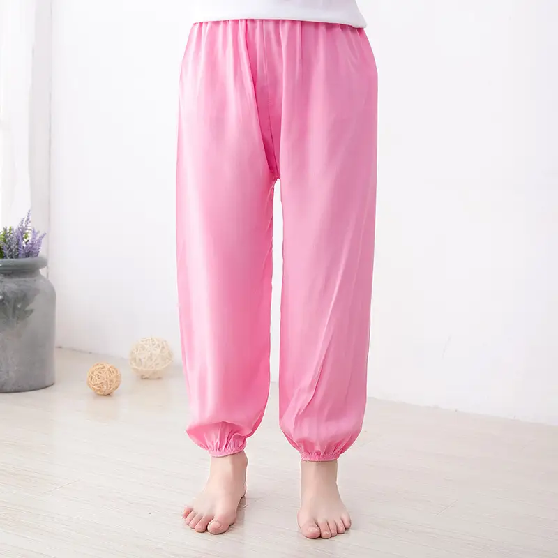 Men Women Cotton Silk Summer Trousers Solid Color Anti-Mosquito - Image 7