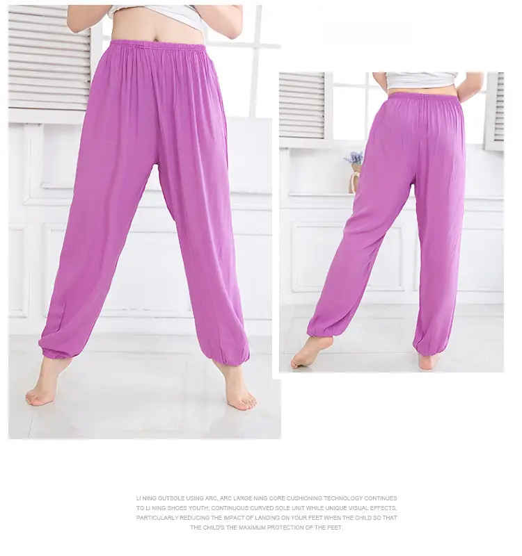 Men Women Cotton Silk Summer Trousers Solid Color Anti-Mosquito - Image 9