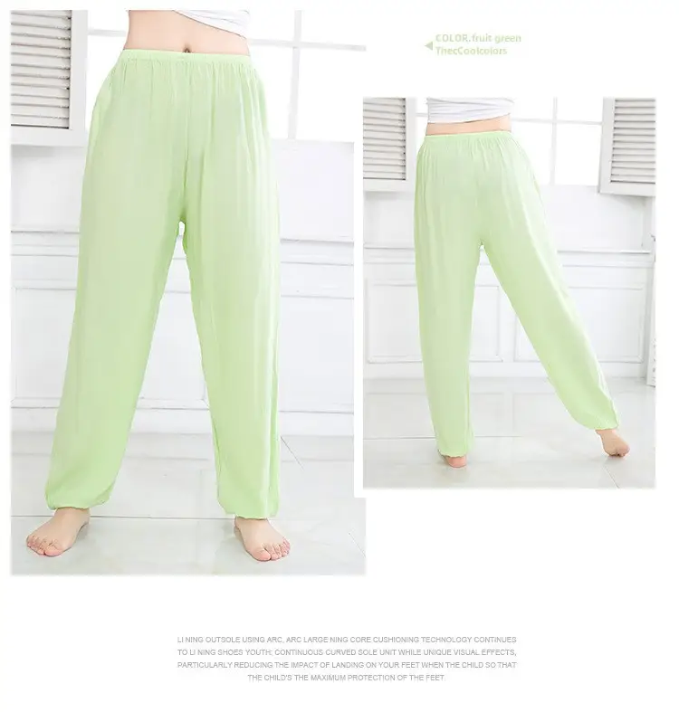 Men Women Cotton Silk Summer Trousers Solid Color Anti-Mosquito - Image 15