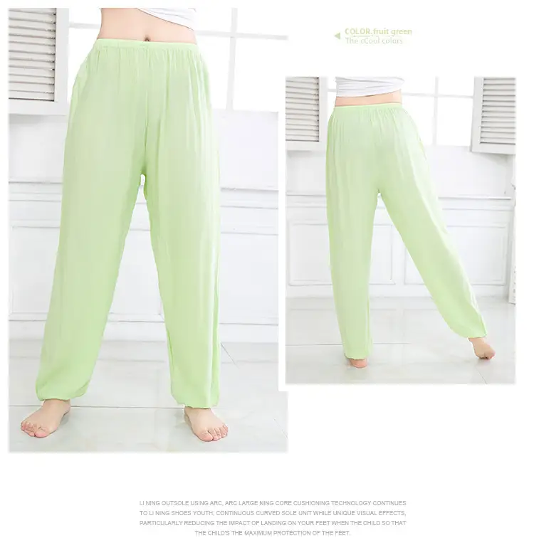 Men Women Cotton Silk Summer Trousers Solid Color Anti-Mosquito - Image 20