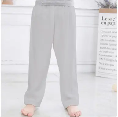 Men Women Cotton Silk Summer Trousers Solid Color Anti-Mosquito - Image 21