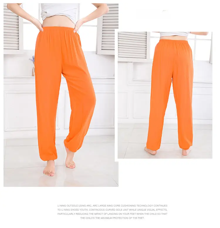 Men Women Cotton Silk Summer Trousers Solid Color Anti-Mosquito - Image 25