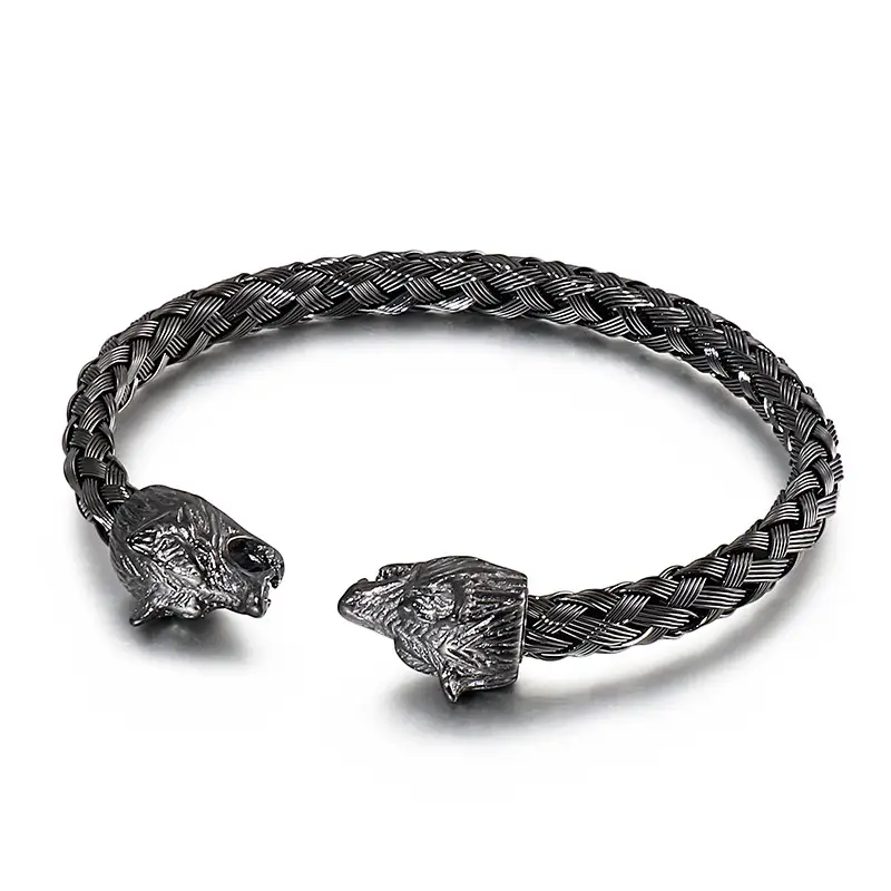 Stainless Steel Skull Opening Men's Bracelet Gold - Image 3