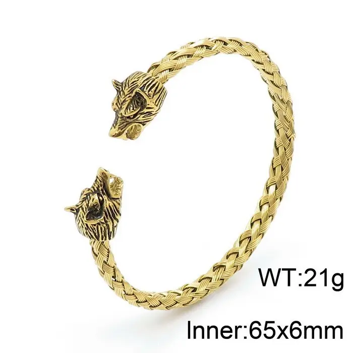 Stainless Steel Skull Opening Men's Bracelet Gold - Image 6