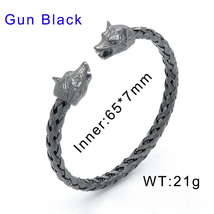 Stainless Steel Skull Opening Men's Bracelet Gold - Image 9