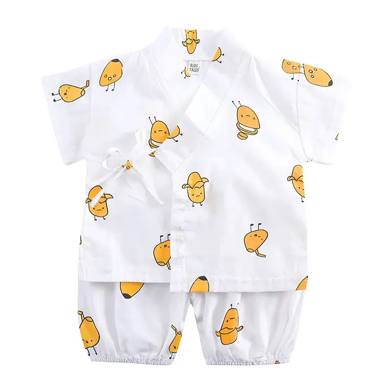 Baby Cotton Chicken Print Pajamas Set White - Image 3