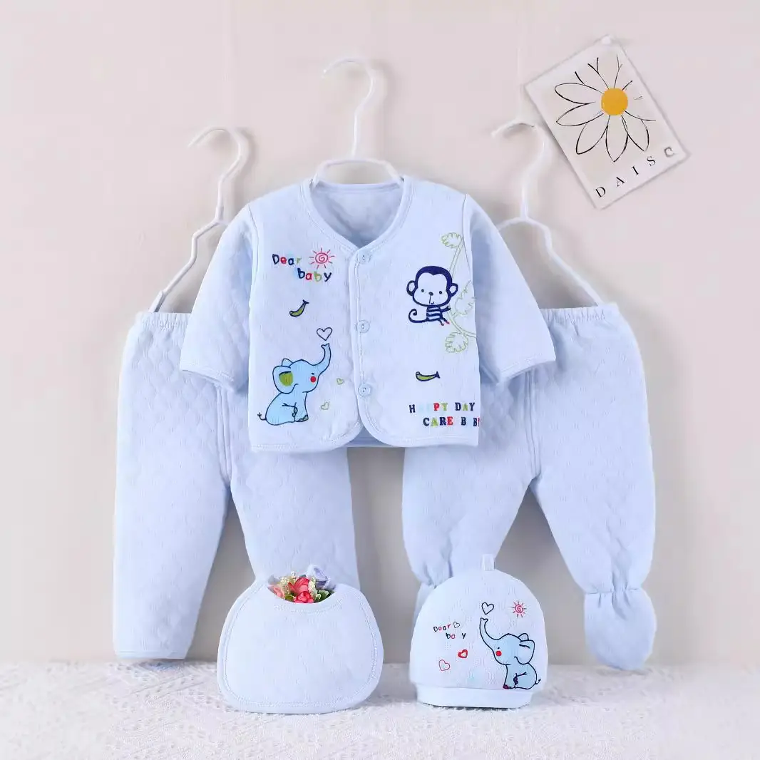 5-Piece Pink Cotton Baby Underwear Set for 0-3 Months