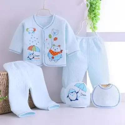 5-Piece Pink Cotton Baby Underwear Set for 0-3 Months