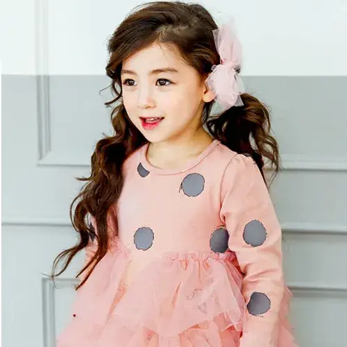 Girls Pink Polka Dot Skirt Spring Autumn 2025