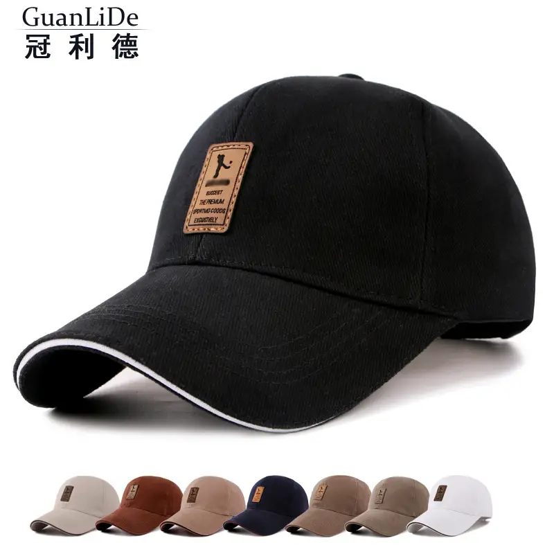 Men's Cotton Beige Peaked Baseball Cap Autumn