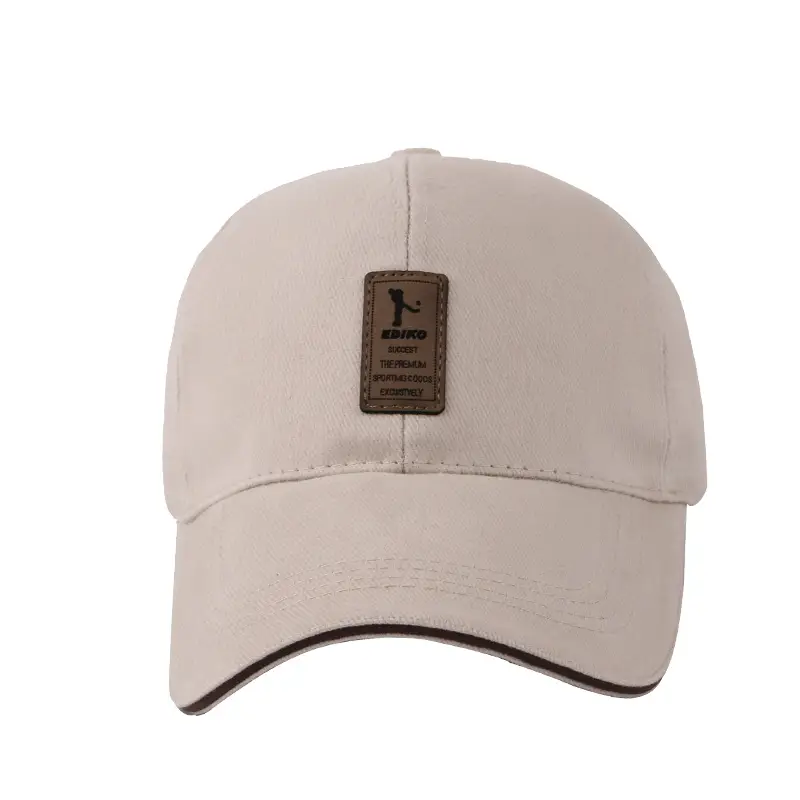Men's Cotton Beige Peaked Baseball Cap Autumn - Image 7