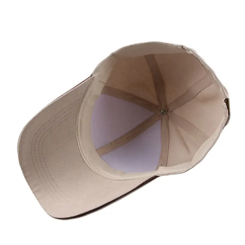 Men's Cotton Beige Peaked Baseball Cap Autumn - Image 9