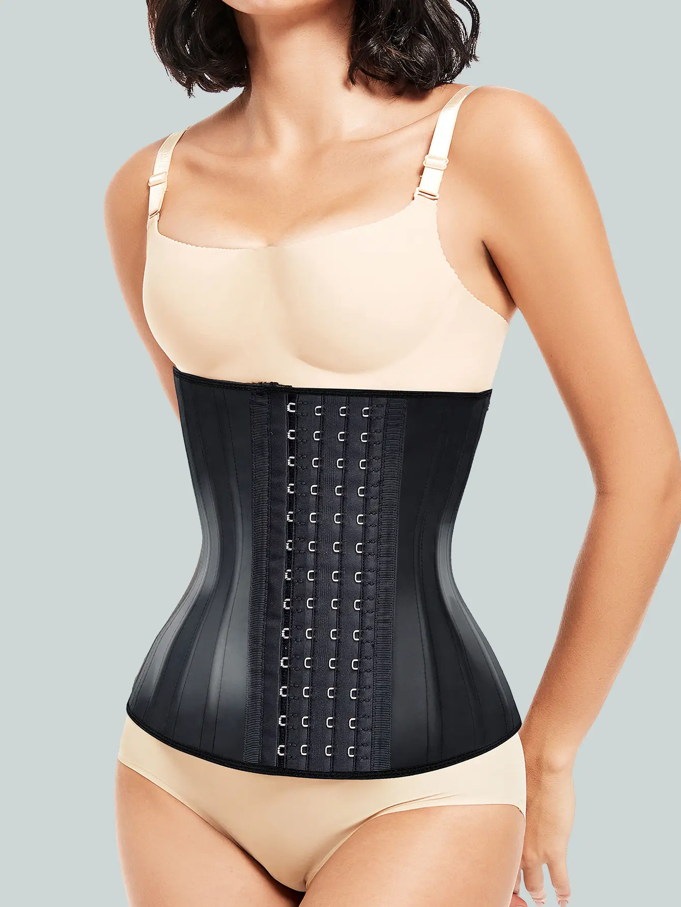 25" Black Latex Waist Trainer Shapewear Belt — feature 3