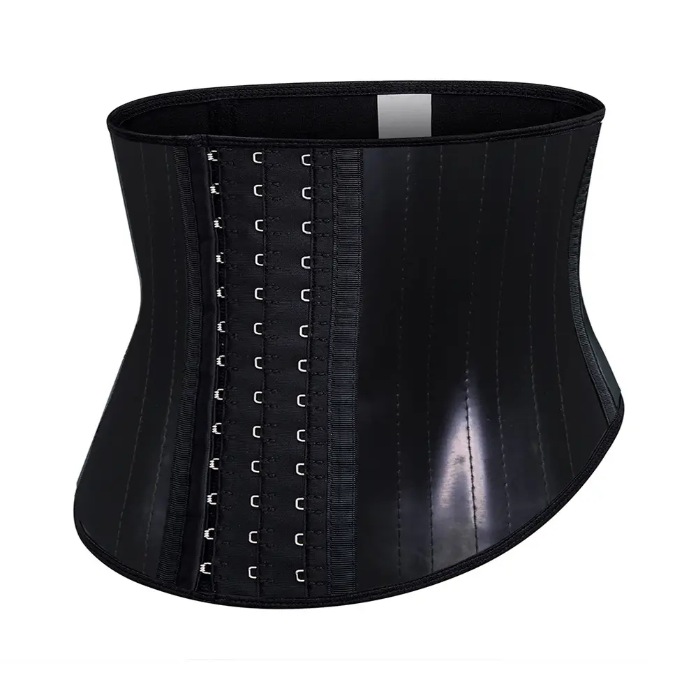 25" Black Latex Waist Trainer Shapewear Belt
