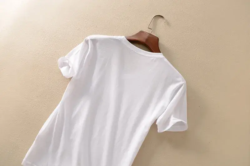 White V-Neck T-Shirt for Boys Girls Summer Wear - Image 3