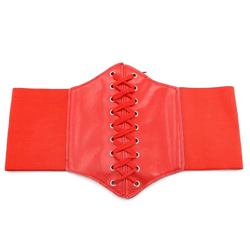 Women's Red Belt with Elastic Waist Seal & Hair Wrap - Image 4