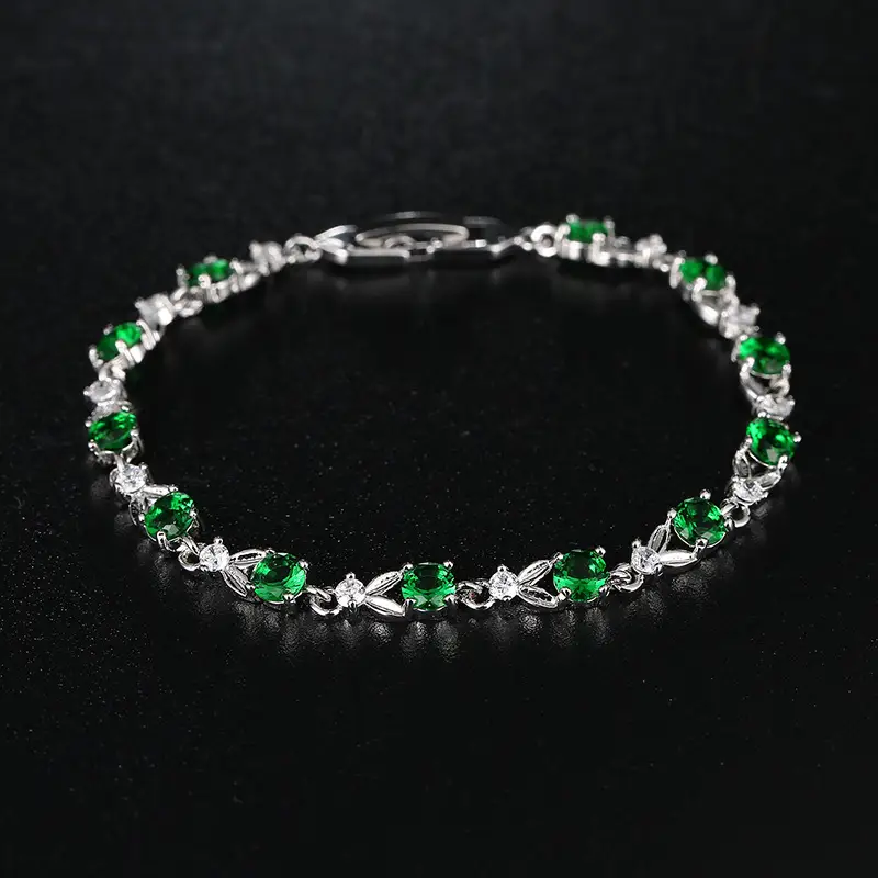 Austrian Crystal Blue Zircon Bracelet Gold Plated - Image 12