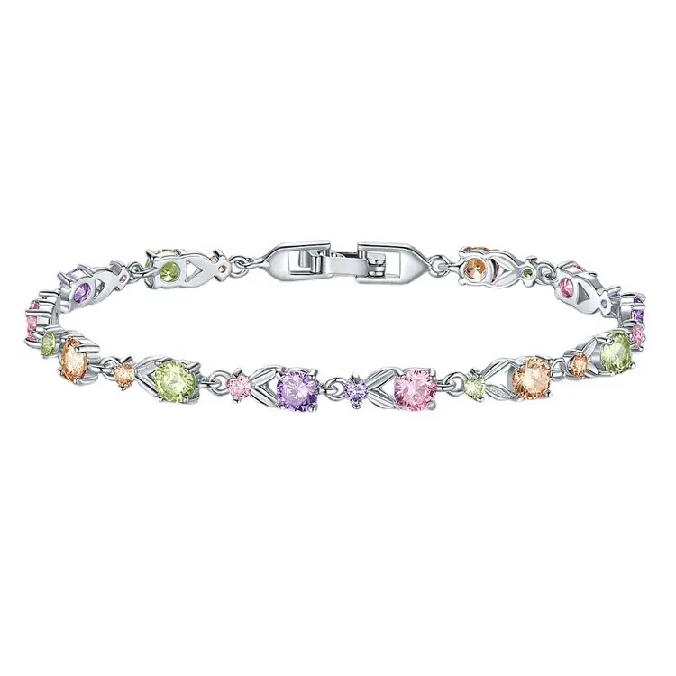 Austrian Crystal Blue Zircon Bracelet Gold Plated - Image 15