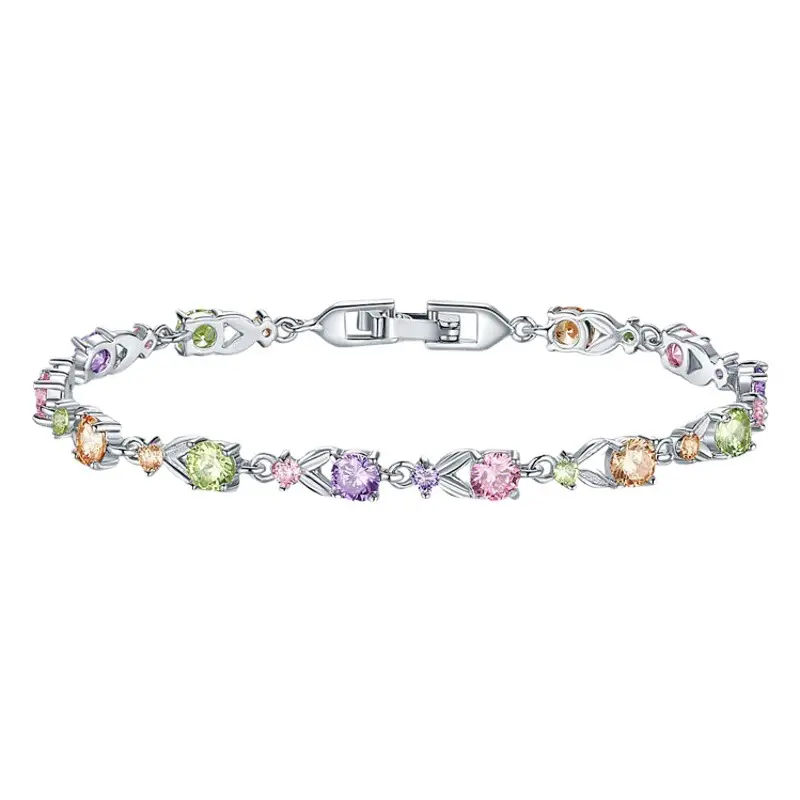Austrian Crystal Blue Zircon Bracelet Gold Plated