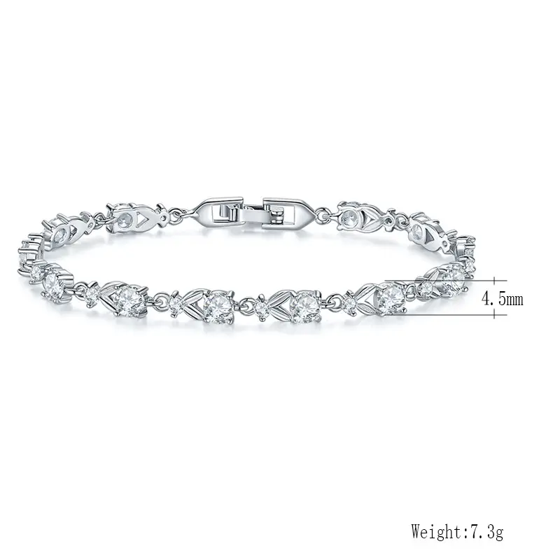 Austrian Crystal Blue Zircon Bracelet Gold Plated — feature 1