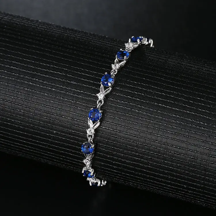 Austrian Crystal Blue Zircon Bracelet Gold Plated — feature 12