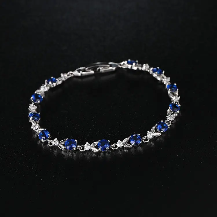 Austrian Crystal Blue Zircon Bracelet Gold Plated — feature 2