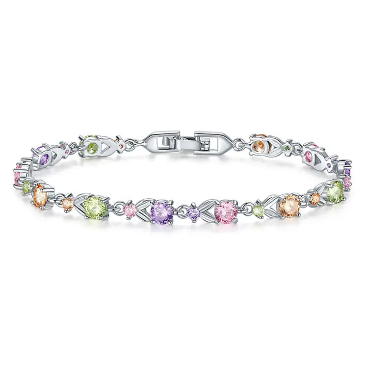 Austrian Crystal Blue Zircon Bracelet Gold Plated - Image 3