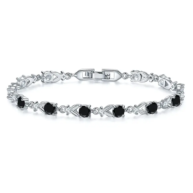 Austrian Crystal Blue Zircon Bracelet Gold Plated - Image 5