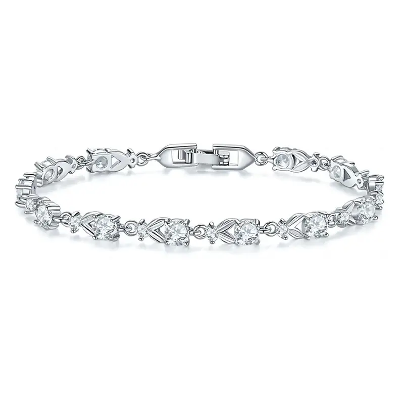 Austrian Crystal Blue Zircon Bracelet Gold Plated - Image 7