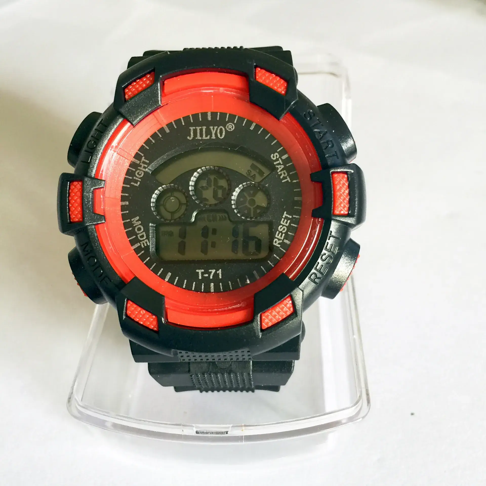 Men's Full Screen Waterproof Shockproof Multi Function Watch Black Yellow - Image 2