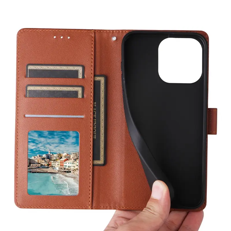 Apple iPhone 17 Air Leather Wallet Case Navy Blue - Image 10