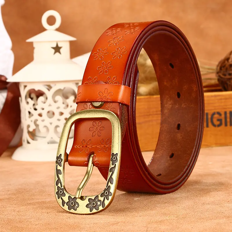 Japanese-Style Buckle Leather Belt for Women - Image 3
