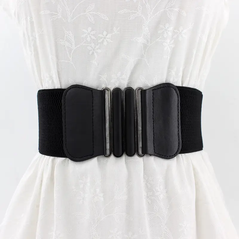 Women's Black Oval Buckle Belt Cover Three Sizes - Image 6