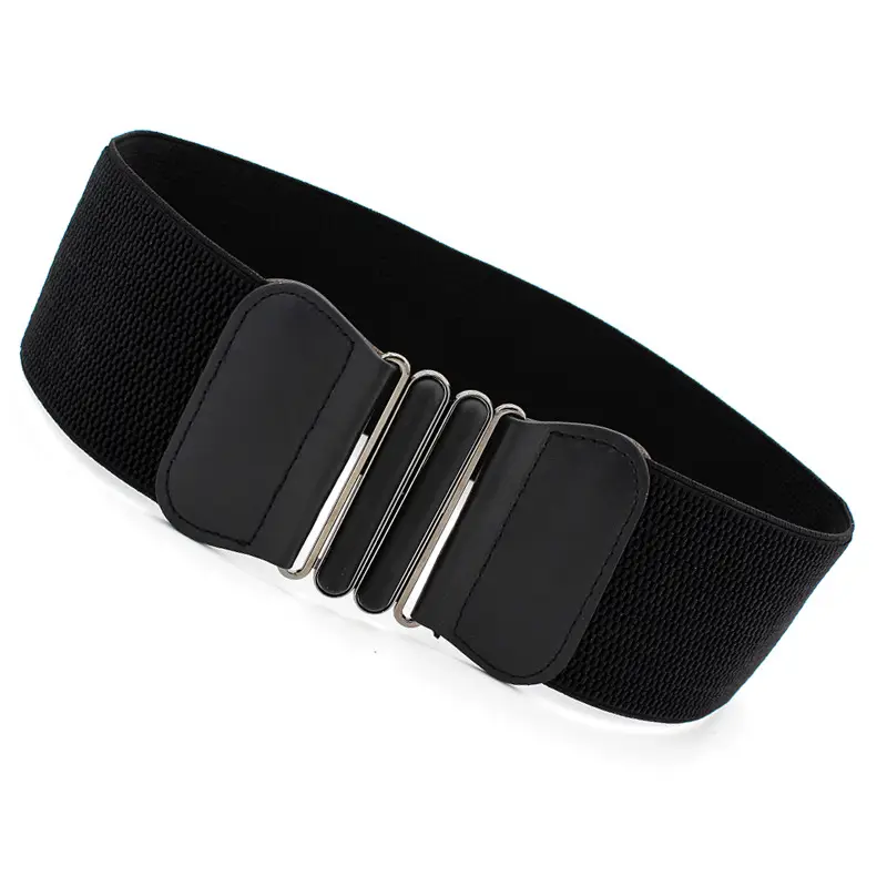 Women's Black Oval Buckle Belt Cover Three Sizes - Image 9