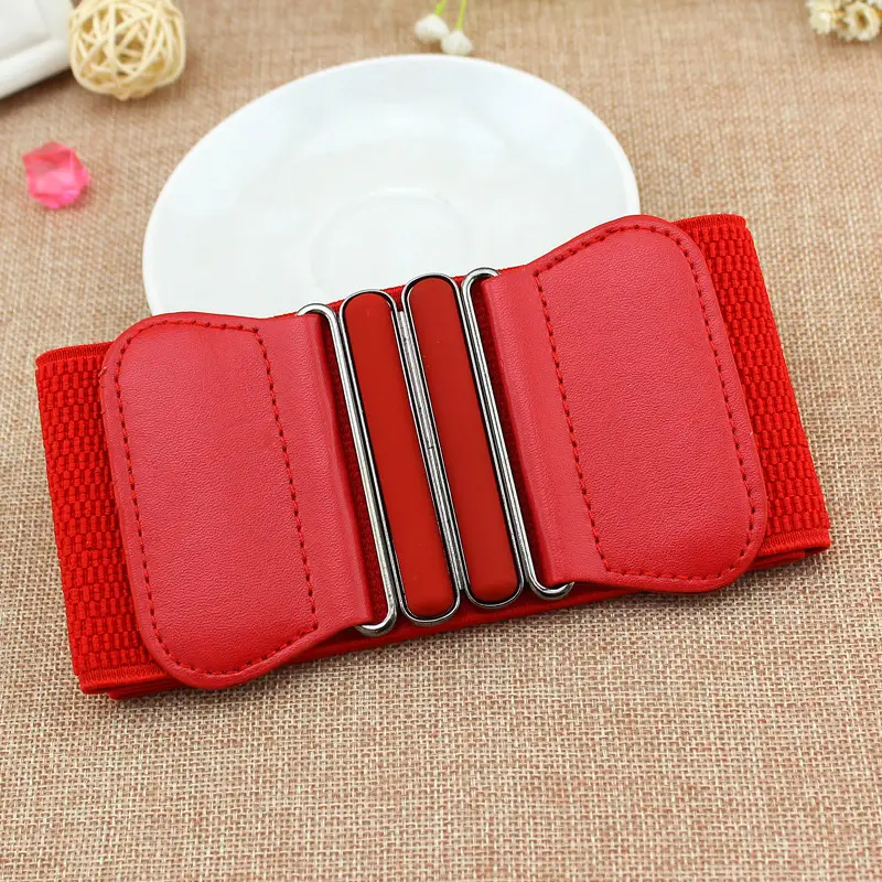 Women's Black Oval Buckle Belt Cover Three Sizes