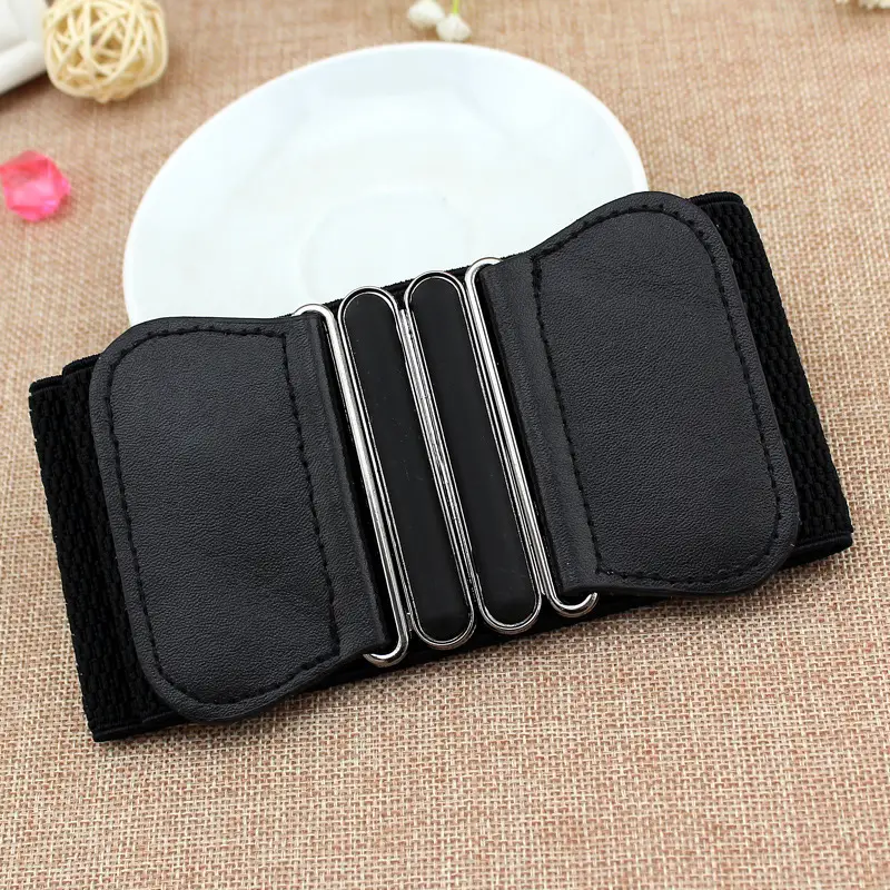 Women's Black Oval Buckle Belt Cover Three Sizes - Image 2