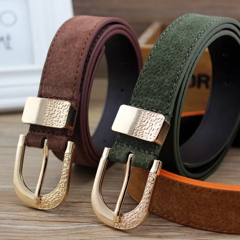 Women's Black Faux Leather Belt with Gold Buckle - Image 4