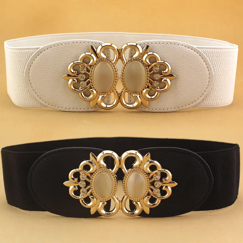 Red Double Opal Waist Seal Belt for Women