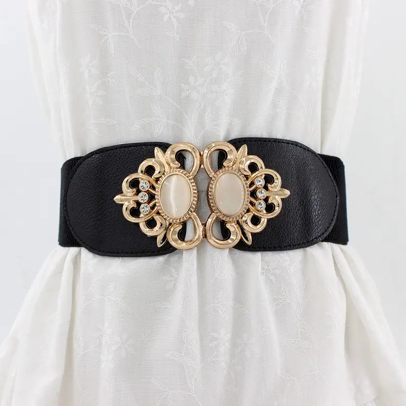 Red Double Opal Waist Seal Belt for Women