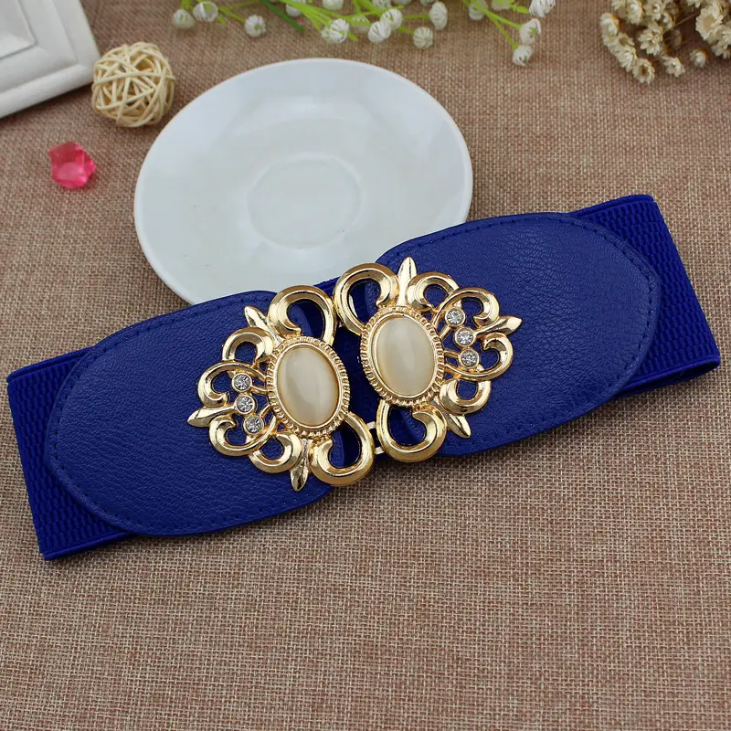 Red Double Opal Waist Seal Belt for Women