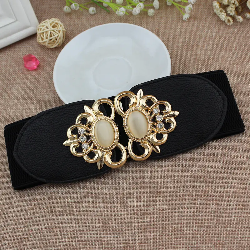 Red Double Opal Waist Seal Belt for Women
