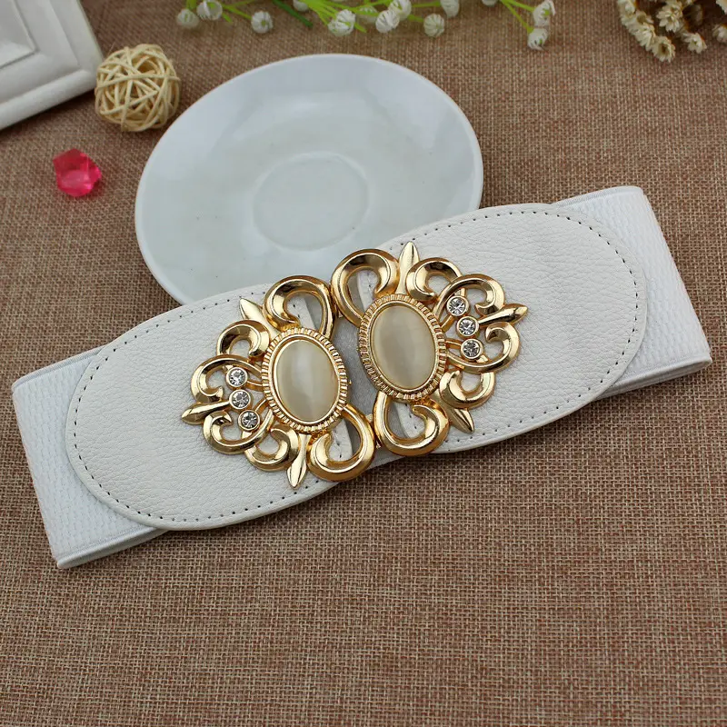 Red Double Opal Waist Seal Belt for Women