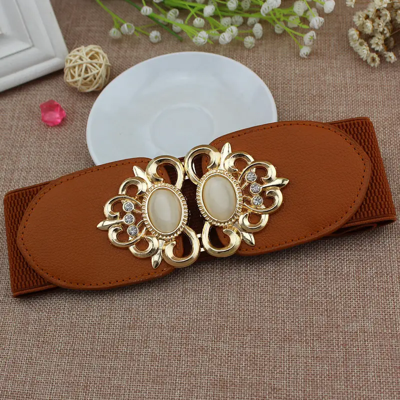 Red Double Opal Waist Seal Belt for Women