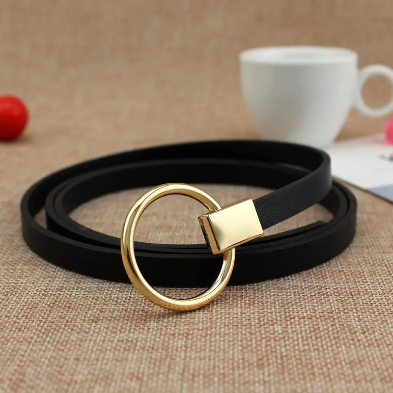 Brown Leather Belt with Ring Knot for Women - Image 5