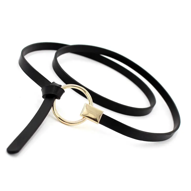 Brown Leather Belt with Ring Knot for Women - Image 9