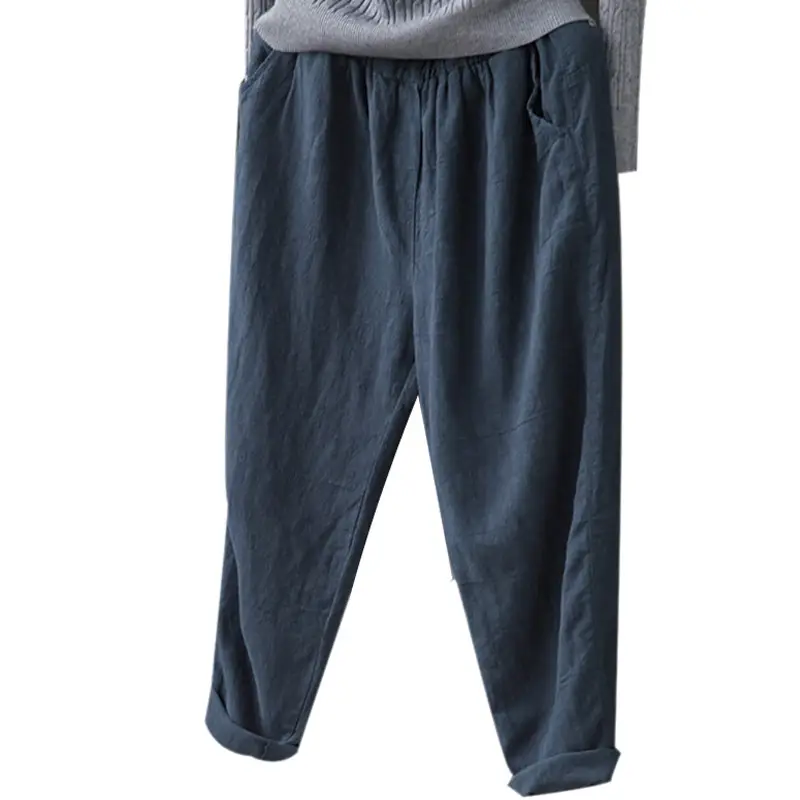 Women Cotton Linen Harem Pants Spring New Loose Slimming - Image 9